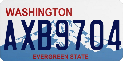 WA license plate AXB9704