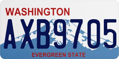 WA license plate AXB9705