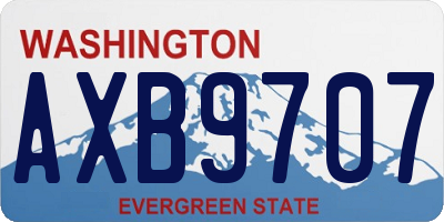 WA license plate AXB9707