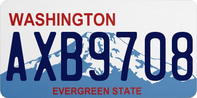 WA license plate AXB9708