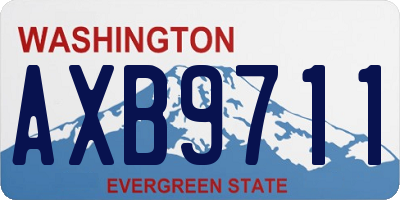 WA license plate AXB9711