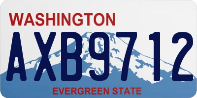 WA license plate AXB9712