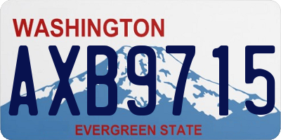 WA license plate AXB9715