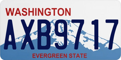 WA license plate AXB9717