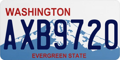 WA license plate AXB9720