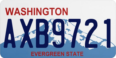WA license plate AXB9721