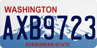 WA license plate AXB9723