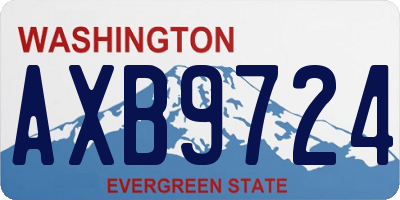 WA license plate AXB9724