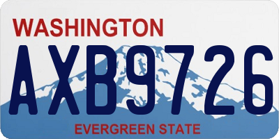 WA license plate AXB9726