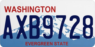 WA license plate AXB9728