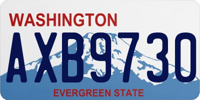 WA license plate AXB9730
