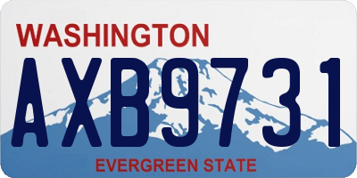WA license plate AXB9731