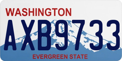 WA license plate AXB9733