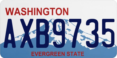 WA license plate AXB9735