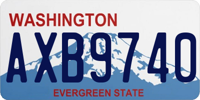 WA license plate AXB9740