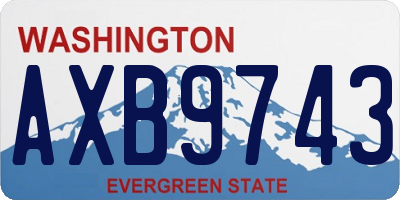 WA license plate AXB9743