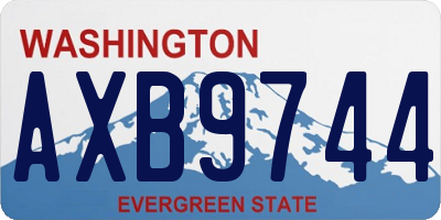 WA license plate AXB9744