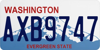 WA license plate AXB9747