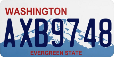 WA license plate AXB9748