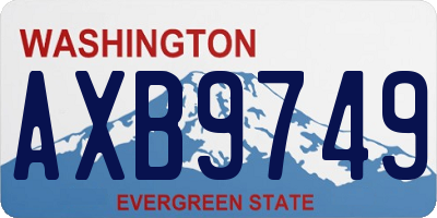 WA license plate AXB9749