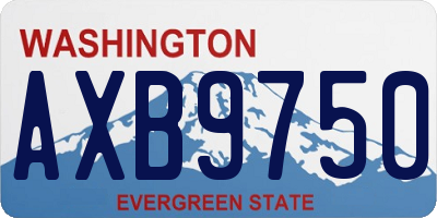 WA license plate AXB9750