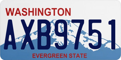 WA license plate AXB9751