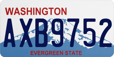 WA license plate AXB9752