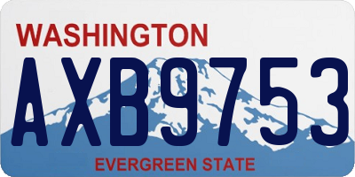 WA license plate AXB9753