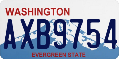 WA license plate AXB9754