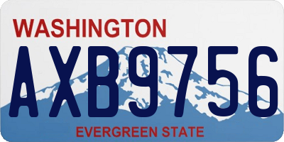 WA license plate AXB9756