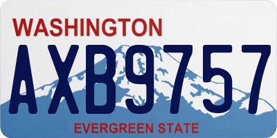 WA license plate AXB9757