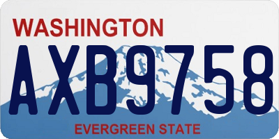 WA license plate AXB9758