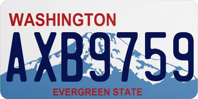 WA license plate AXB9759