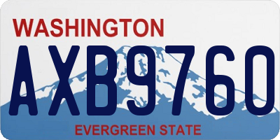 WA license plate AXB9760