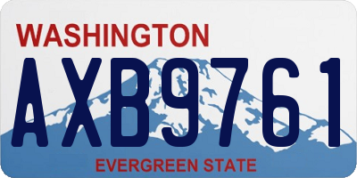 WA license plate AXB9761