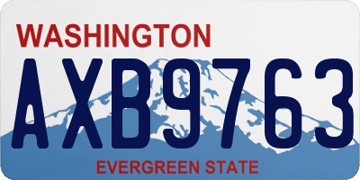 WA license plate AXB9763