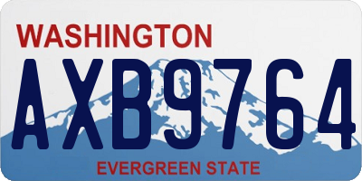 WA license plate AXB9764