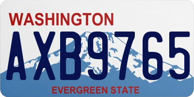 WA license plate AXB9765
