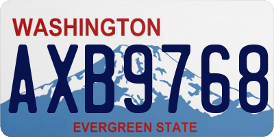 WA license plate AXB9768