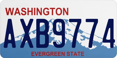 WA license plate AXB9774