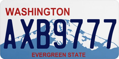 WA license plate AXB9777