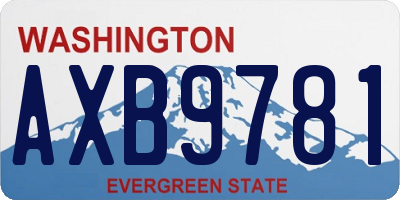WA license plate AXB9781