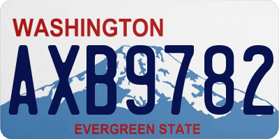 WA license plate AXB9782