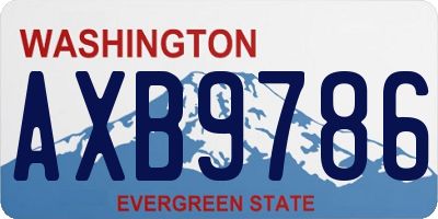 WA license plate AXB9786