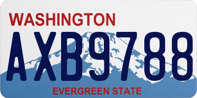 WA license plate AXB9788