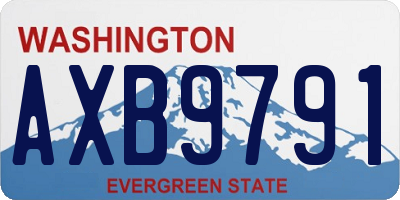 WA license plate AXB9791