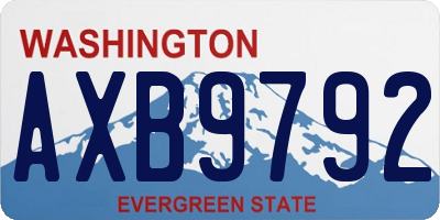 WA license plate AXB9792