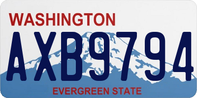 WA license plate AXB9794