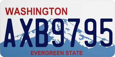 WA license plate AXB9795