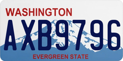 WA license plate AXB9796